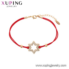 75548 Xuping Hot Sale popular Women gold plated original design red rope Star shape Bracelet